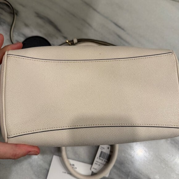 Coach Chalk Cream Mini Bennet Bag with Coach Retired Bag Charm - Picture 8 of 9